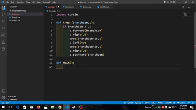 Tree Animation Drawing With Python.#pythontutorial #animation #tree