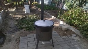 Шулюм в казане. Шашлык. Копчёная рыба. Готовим на даче.