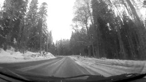 Дорога из Теберды в Домбай зимой