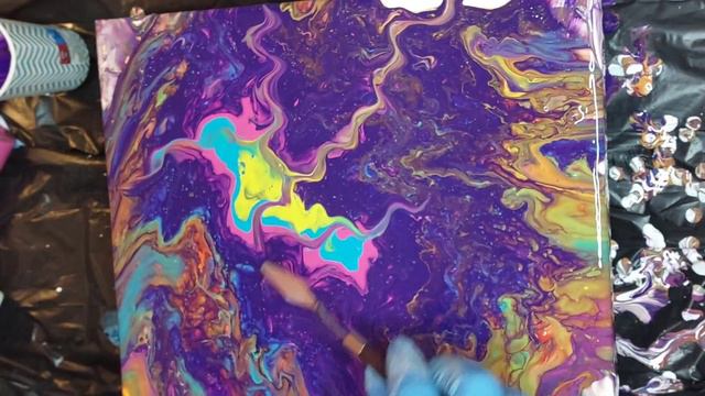 Composition in abstract art || Fluid abstract art || Acrylic paint pouring on canvas смотреть онлайн