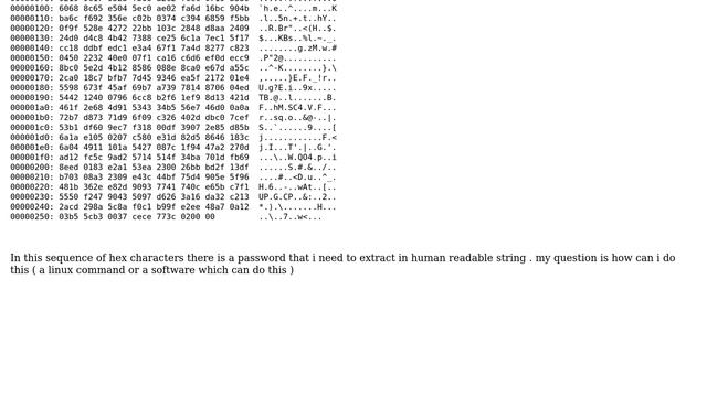 Getting human readable strings in a hexdump file смотреть онлайн