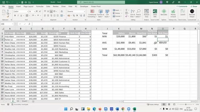 HR Dashboard in Excel 2021  - Data analytics with Excel