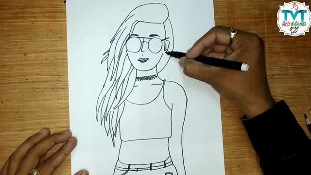 How to draw a Girl with Glasses ! Step By Step ! Learn to draw a girl face | Drawing for beginners смотреть онлайн