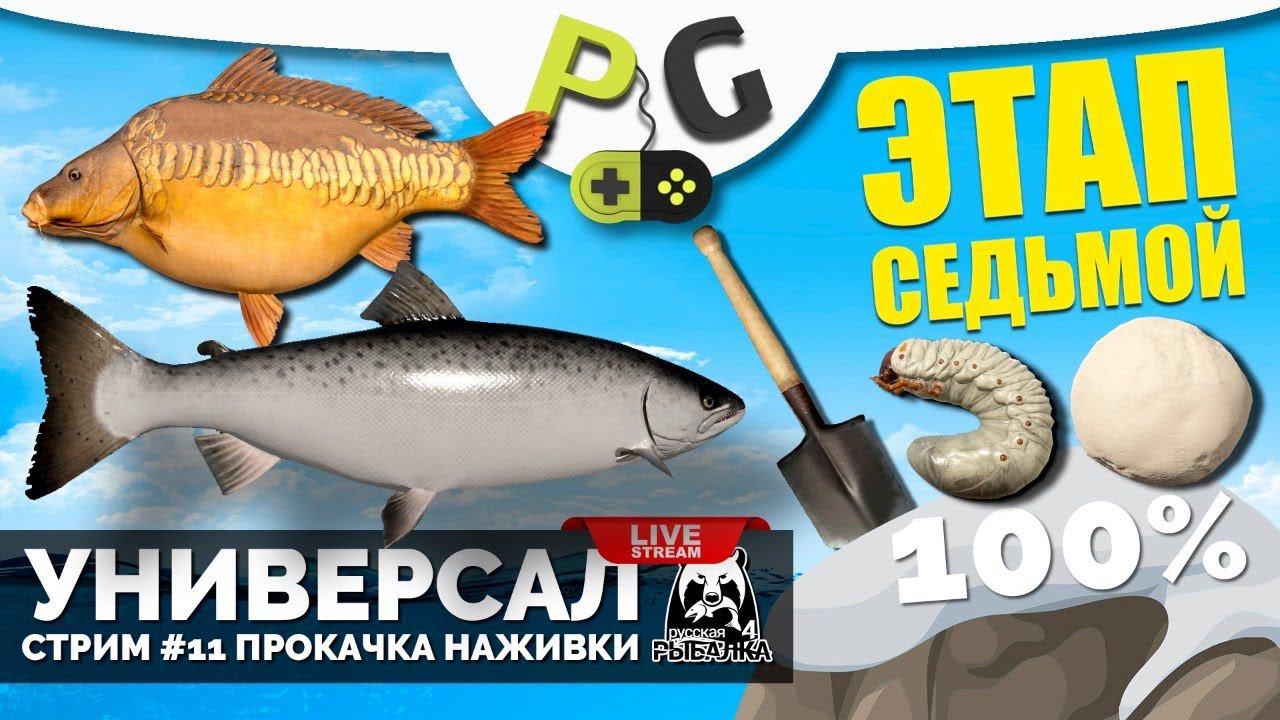 Русская Рыбалка 4 - Стрим Прокачка УНИВЕРСАЛА для 7-го этапа Стрим #11 Качаем наживку в СЧ смотреть онлайн