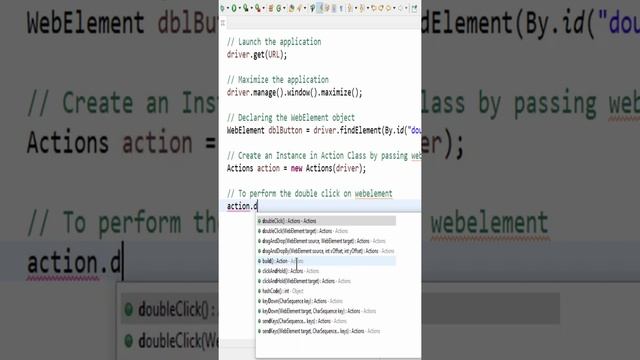 Selenium Interview Questions & Answers : 23. How to Perform Double Click?