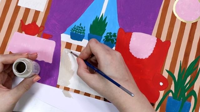Рисую комнату с креслом ! Как нарисовать интерьер для кота Рыжика! Уроки рисования с Анной Оськиной