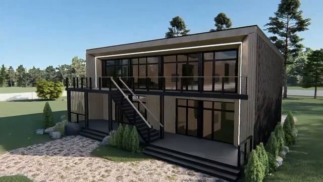 современный дом в стиле лофт в два этажа обзор и проект бесплатно смотреть онлайн