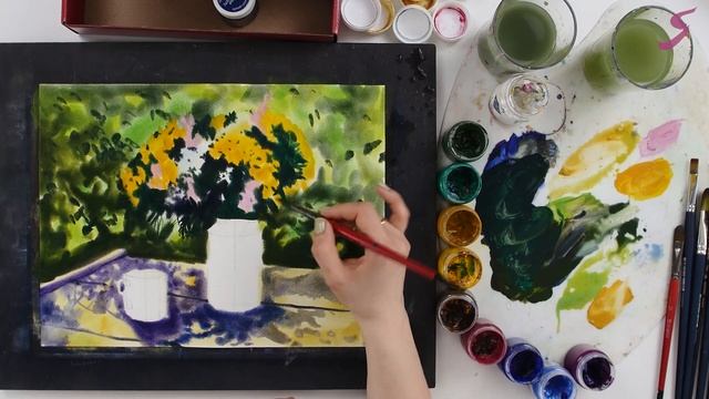 Летний букет. Мастер-класс по живописи гуашью марафона "Лето на палитре" смотреть онлайн