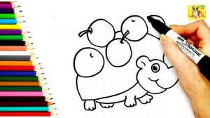 Как нарисовать Ежика/Рисунок раскраска для малышей/Ежик/