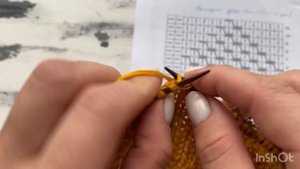 Узор плоская коса спицами + схема!