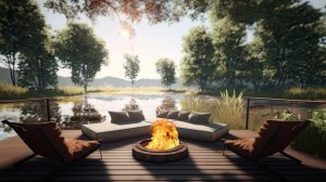 Испытайте летнюю атмосферу на берегу озера расслабьтесь и отдохните в безмятежности природы