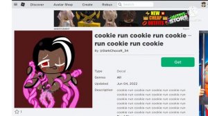Cookie run decals on roblox be like