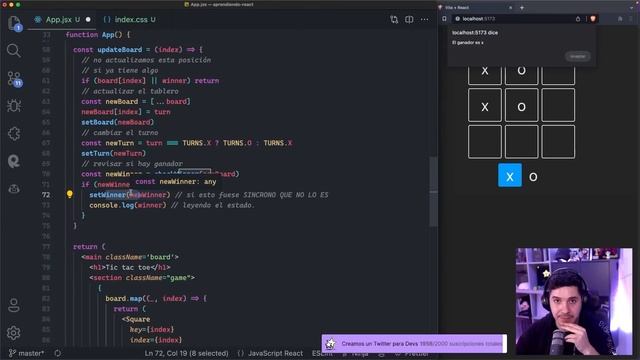 ¡Desarrolla el juego del 3 en Raya en 1 hora con React! смотреть онлайн