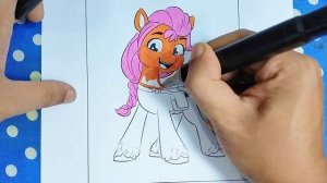 Coloring Pages MY LITTLE PONY | How to color Sunny Starscout | Simple and Easy Drawing Tutorial Art