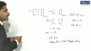 SINGULAR MATRIX AND NON-SINGULAR MATRIX | STUDY OF MATRICES IN HINDI LECTURE 8