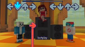 Майнкрафт-FNF батл с Сансом (андертейл) Инди кросс (fnf Mod)