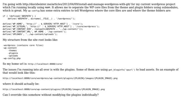 Wordpress: Development workflow for Wordpress using git - issues with plugins and bloginfo('wpurl') смотреть онлайн