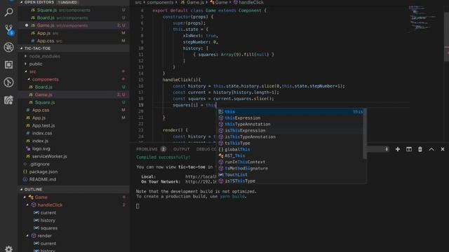 React TicTacToe Part06 HandleClick смотреть онлайн