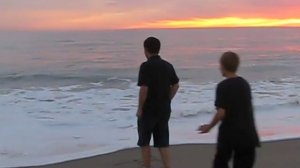 Закат, пляж, Лос Анджелес, Тихий Океан, Los Angeles beach at sunset