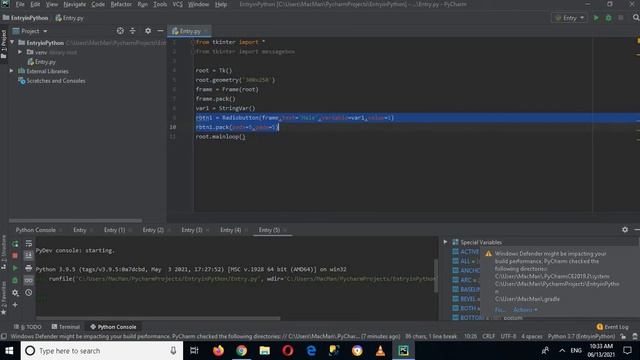 5 - How to use Radio button widget in python Tkinter GUI | Using radio button in python tkinter