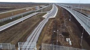 Строительство пешеходного перехода и Досмотрового комплекса в посёлке Багерово.