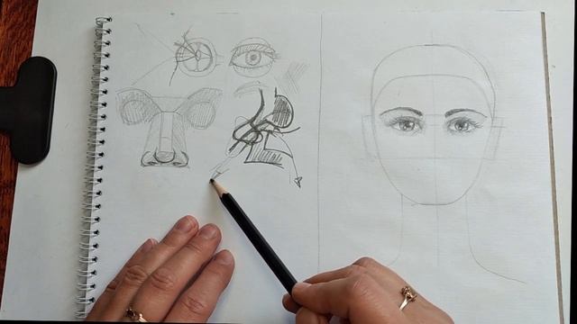 Как нарисовать портрет? Урок рисования. Рисуем нос смотреть онлайн