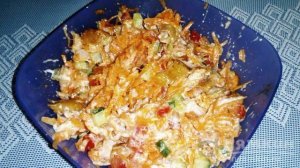 Быстрый салат с копченым окорочком и морковью по-корейски