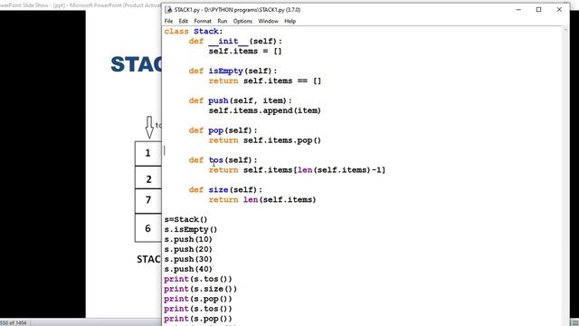Stack implementation using Python смотреть онлайн