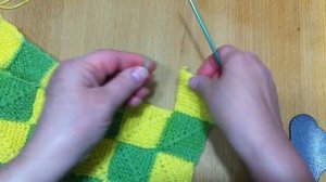 Декоративная подушка пэчворк спицами | Decorative pillow patchwork knitting