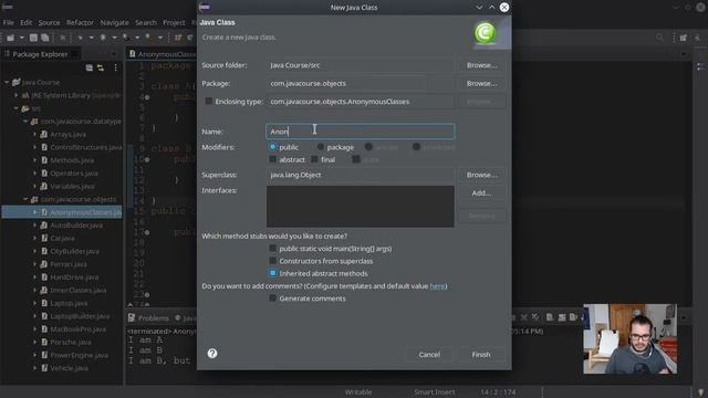 JAVA BEGINNERS 19 - Anonymous Inner Classes