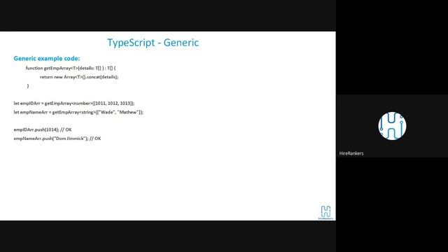 Angular Tutorial - 33 | TypeScript Generics | HireRankers