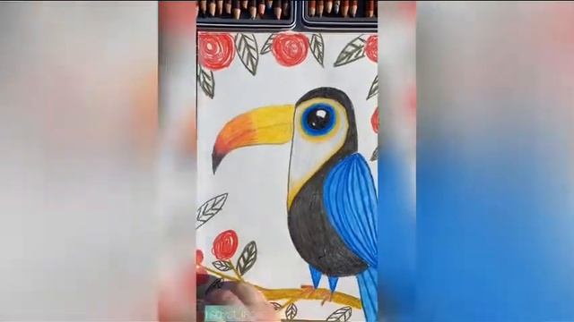 Как нарисовать тукана | Урок рисования детям смотреть онлайн