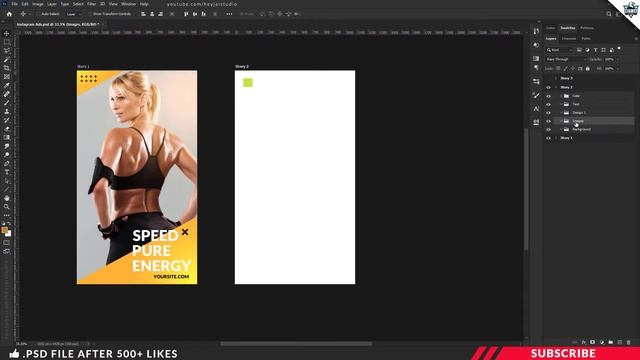 How To Design Fitness Instagram Stories In Photoshop | PE104 смотреть онлайн