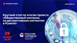 Круглый стол по итогам проекта «Общественный контроль за деструктивным контентом в Рунете» 