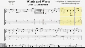 Windy and Warm TABS Tommy Emmanuel fingerstyle guitar