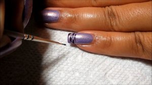 Purple Striped French Tip Nail Art Tutorial