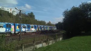 Москва. Поезд «Русич» в окраске «Поезд безопасности» на станции «Кунцевская». 18 сентября 2021