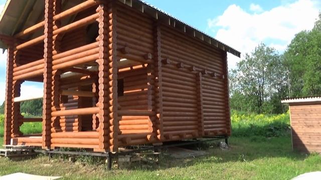 Сруб Дома-Бани 6.0х8.0м. полтора этажа с крышей "Бор". Цена в СПб 400.000 руб.