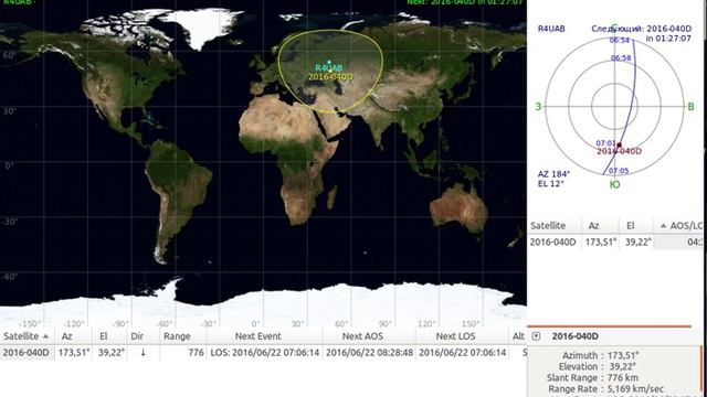 LAPAN-A3 satellite signal (orbit №2) 22.06.2016 06:56-07:05 UTC смотреть онлайн
