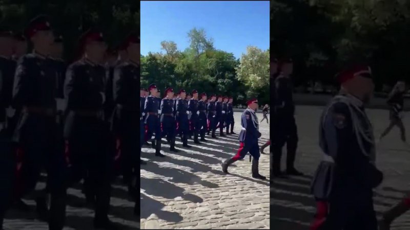 Сегодня в Новочеркасске встретили парадный расчет Всевеликого войска Донского.