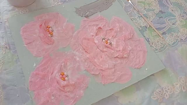 Красные маки из бумажных салфеток. Объемная картина своими руками