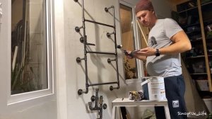Стеллаж из труб. Светильник из труб. своими руками. Industrial pipe shelf. Loft.