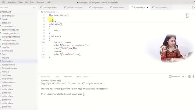 C_85 Function in C - part 2 | Function Declaration with program
