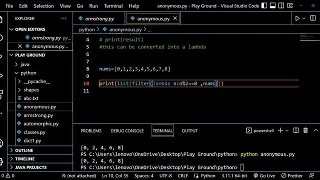 Python Programs|29|Anonymous functions
