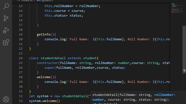 Class in Typescript :Typescript OOP
