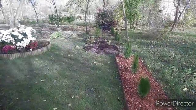 Дача в ноябре. Оформляю клумбу. Идеи для сада. смотреть онлайн