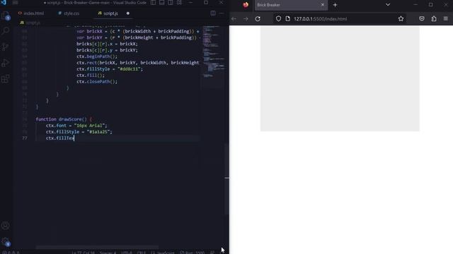 Code 2D Brick Breaker Game Using JavaScript | Breakout JavaScript смотреть онлайн