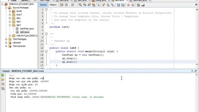 MOB1014 - Java 1 - Hướng dẫn thực hiện Lab 4 смотреть онлайн