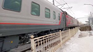 Электровоз эп2к-226 с Пассажирским поездом 29 Вагонов Поповка