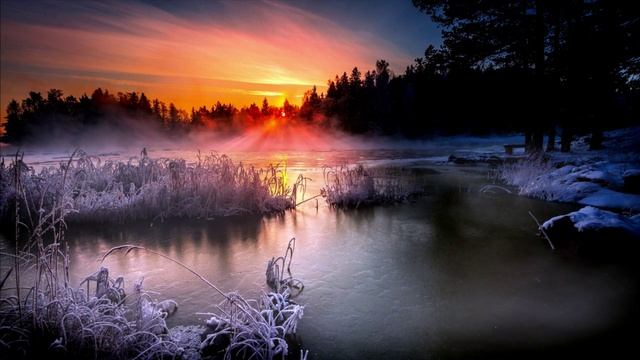 ЭМОЦИОНАЛЬНАЯ музыка ФОРТЕПИАНО / Восход СОЛНЦА / ЗАМЁРЗШЕЕ зимнее озеро...